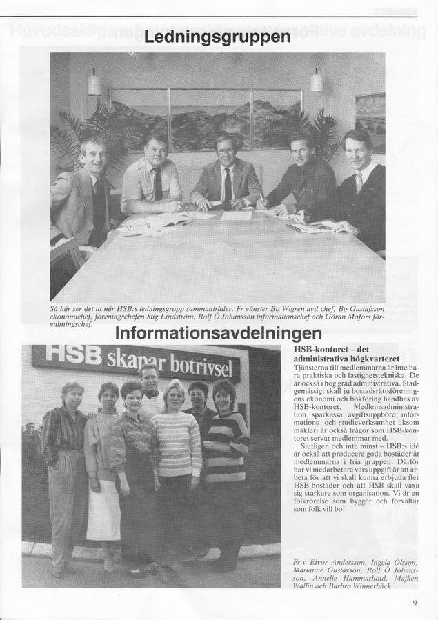 Jag jobbade på HSB Västra Östergötland i Linköping på 1980-talet.
Det var en rolig tid och jag saknar jobbarkompisarnan därifrån.